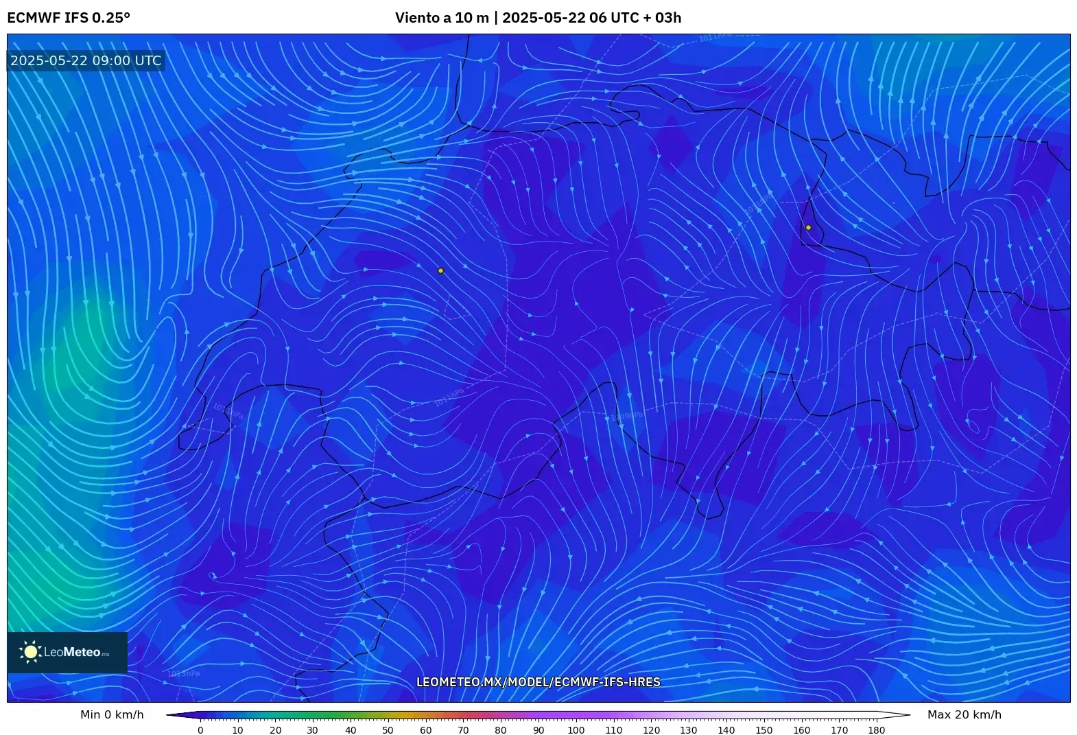 ECMWF IFS 0.25° model - Suiza, Viento a 10 m ECMWF IFS 0.25° model - Suiza, Viento a 10 m