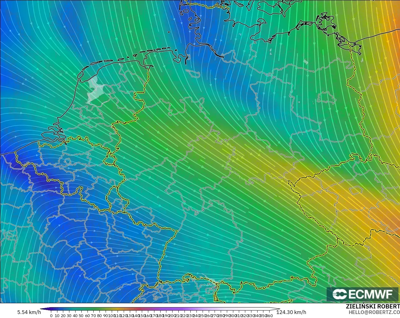 ECMWF IFS 0.25° modelo - Alemania, Viento a 300 hPa (corriente en chorro)