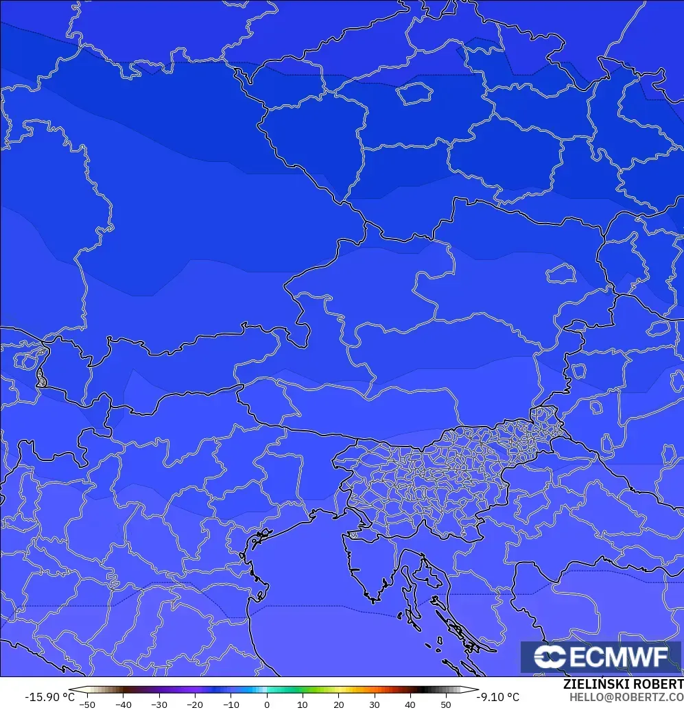 ECMWF IFS 0.25° modelo - Austria, Temperatura a 500 hPa