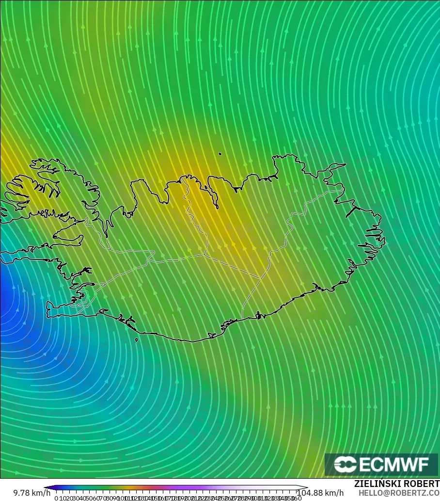ECMWF IFS 0.25° modelo - Islandia, Viento a 300 hPa (corriente en chorro)