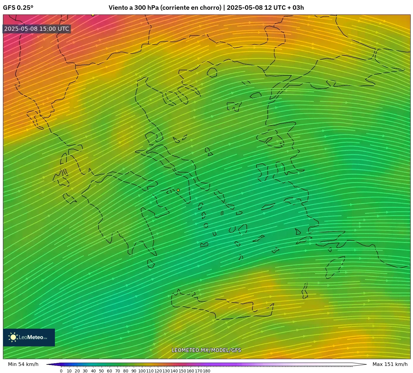 GFS - Grecia, Viento a 300 hPa (corriente en chorro) GFS - Grecia, Viento a 300 hPa (corriente en chorro)