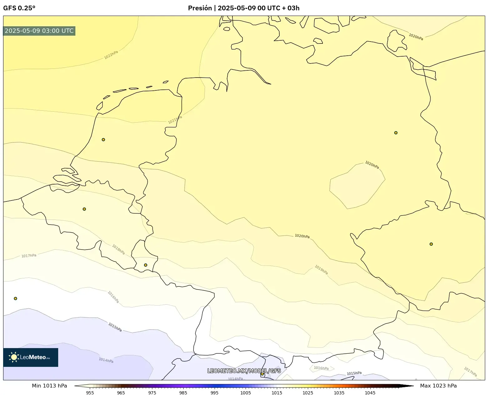 GFS - Alemania, Presión GFS - Alemania, Presión