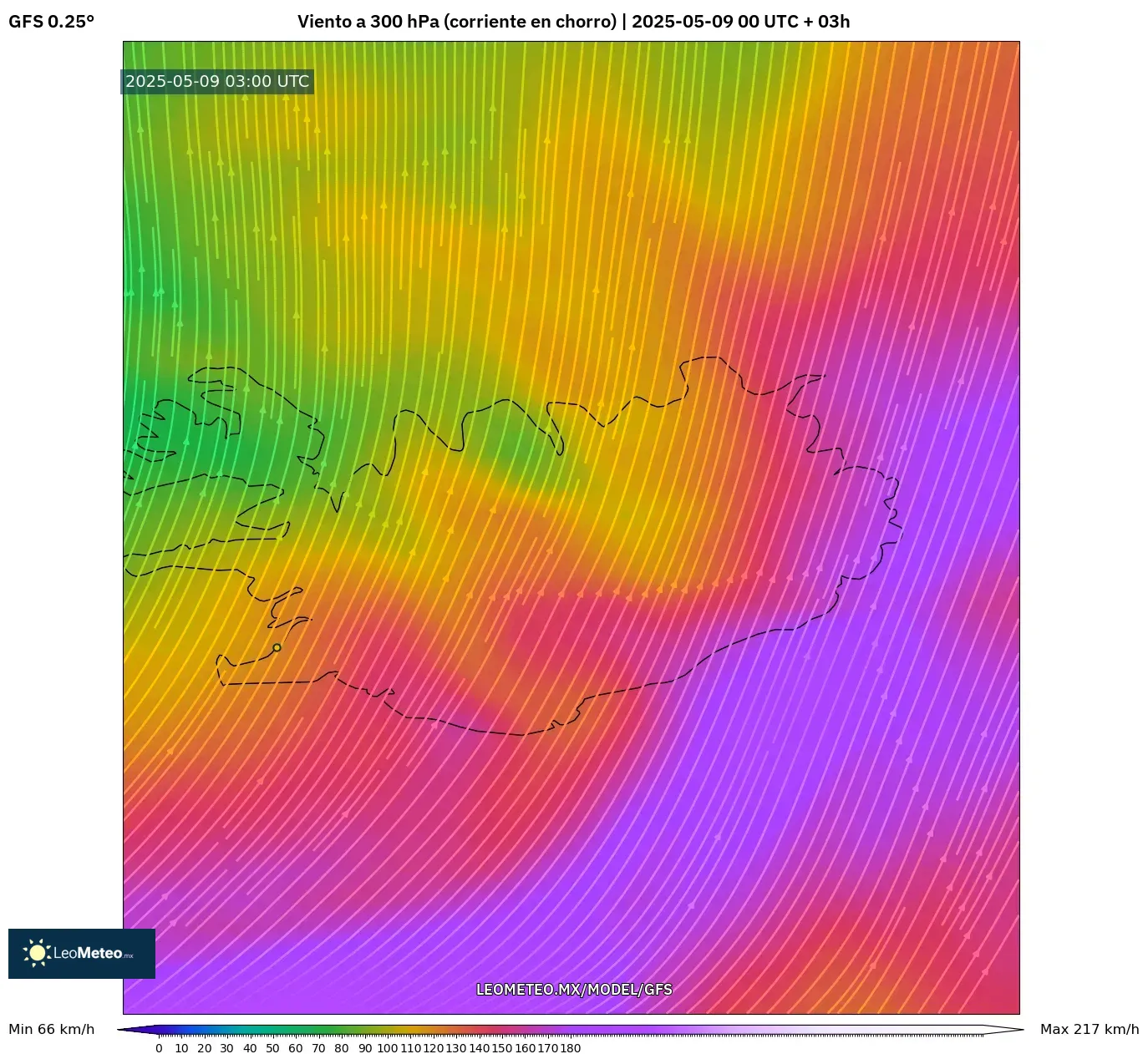 GFS - Argentina, Viento a 300 hPa (corriente en chorro) GFS - Argentina, Viento a 300 hPa (corriente en chorro)