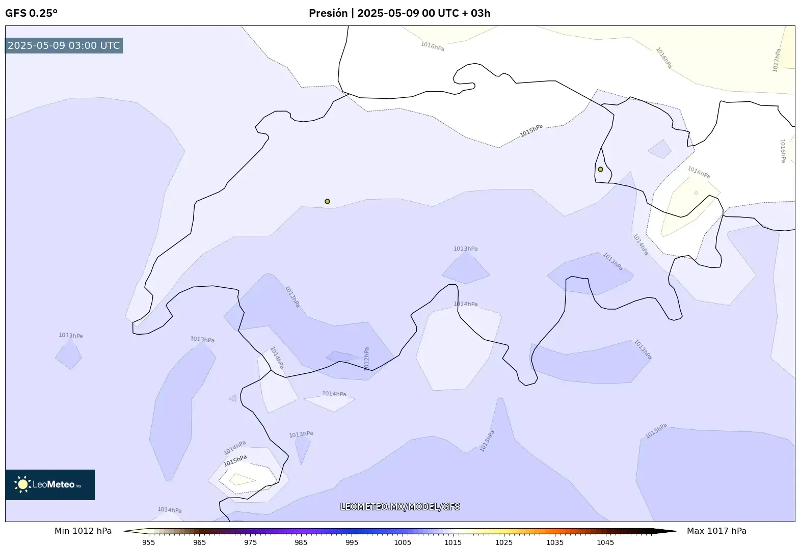 GFS - Suiza, Presión GFS - Suiza, Presión