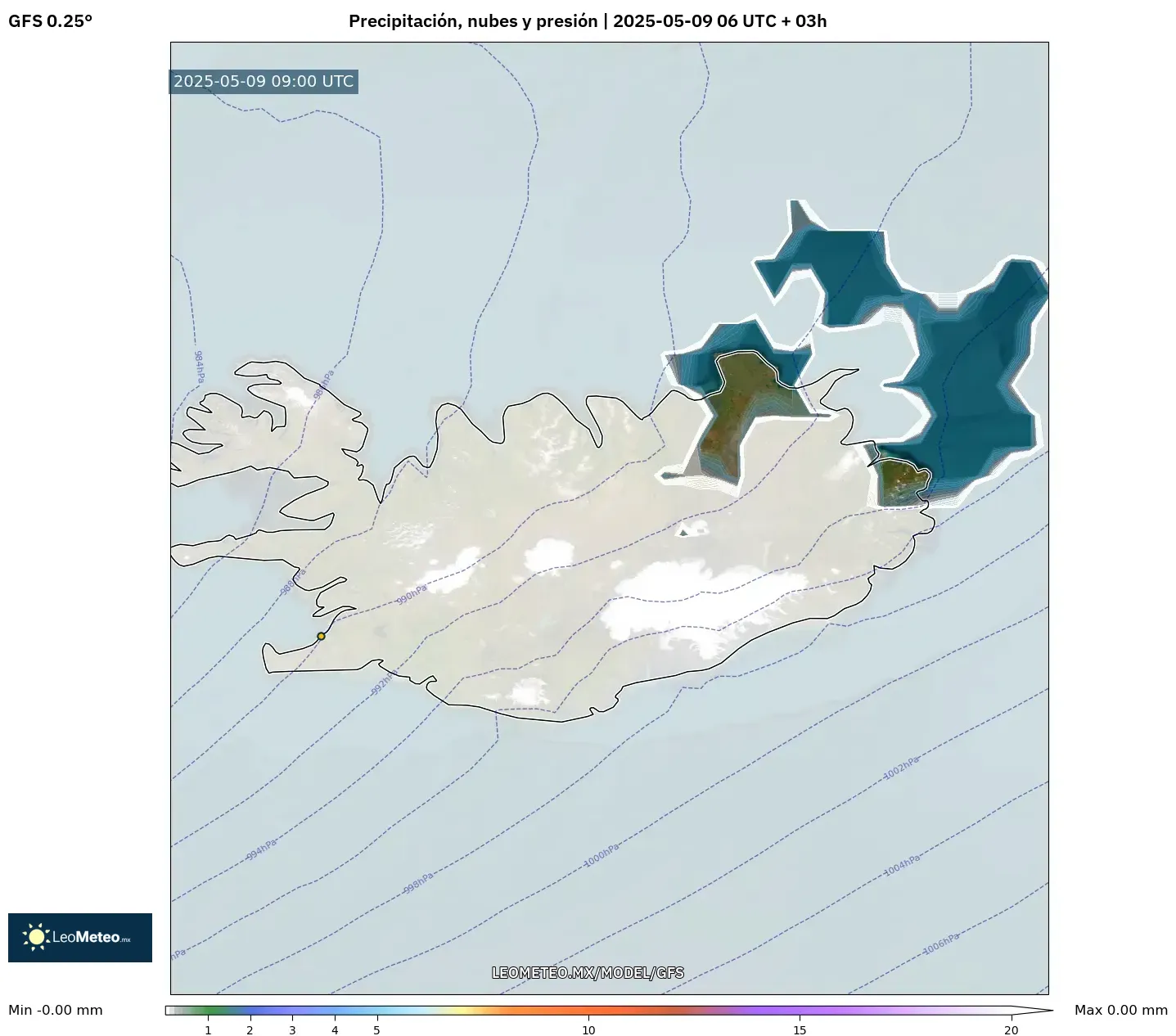 GFS - Argentina, Precipitación, nubes y presión GFS - Argentina, Precipitación, nubes y presión