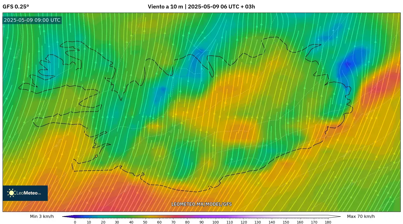 GFS - Islandia, Viento a 10 m GFS - Islandia, Viento a 10 m