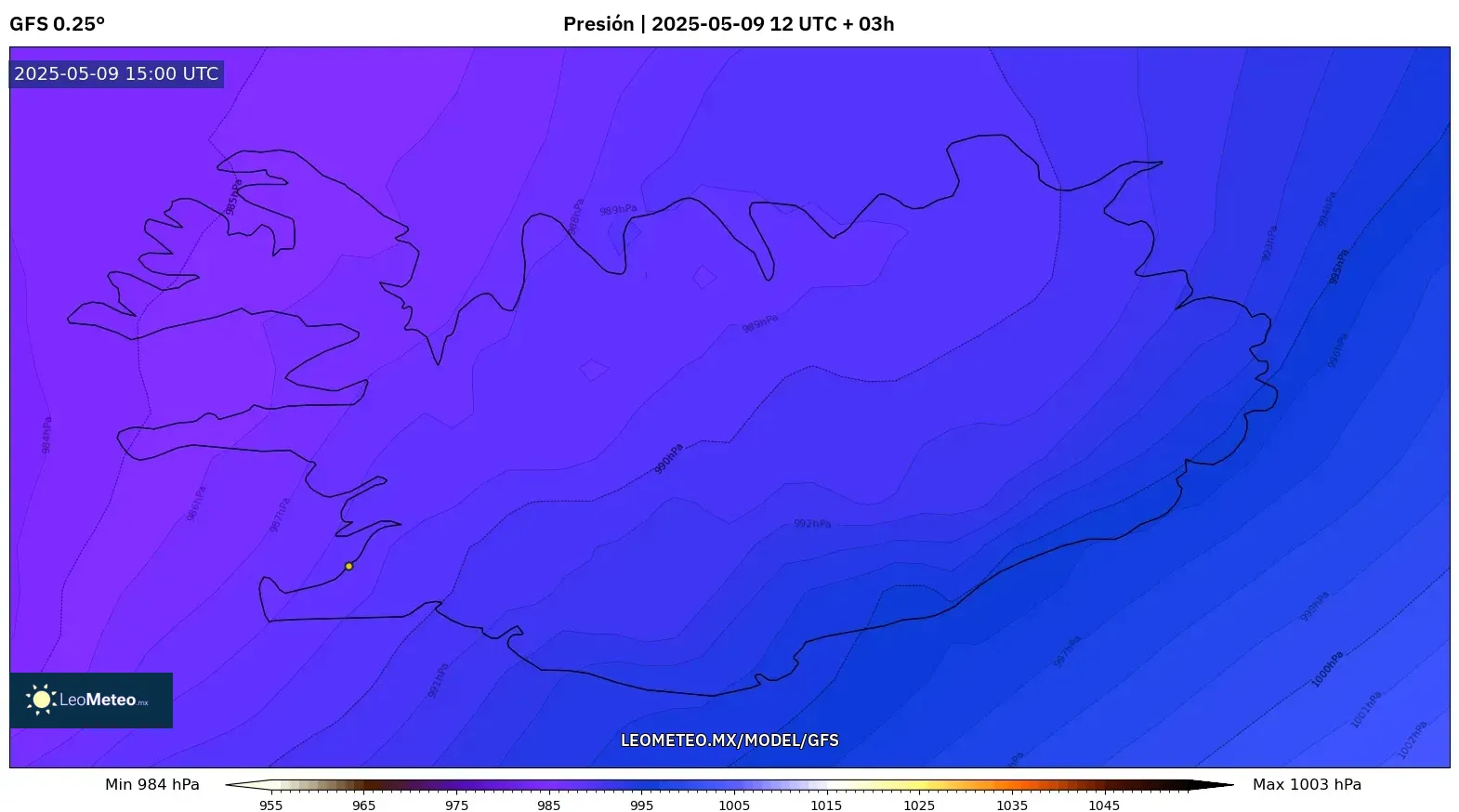 GFS - Islandia, Presión GFS - Islandia, Presión