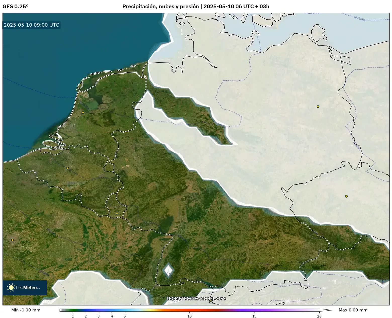 GFS - Alemania, Precipitación, nubes y presión GFS - Alemania, Precipitación, nubes y presión