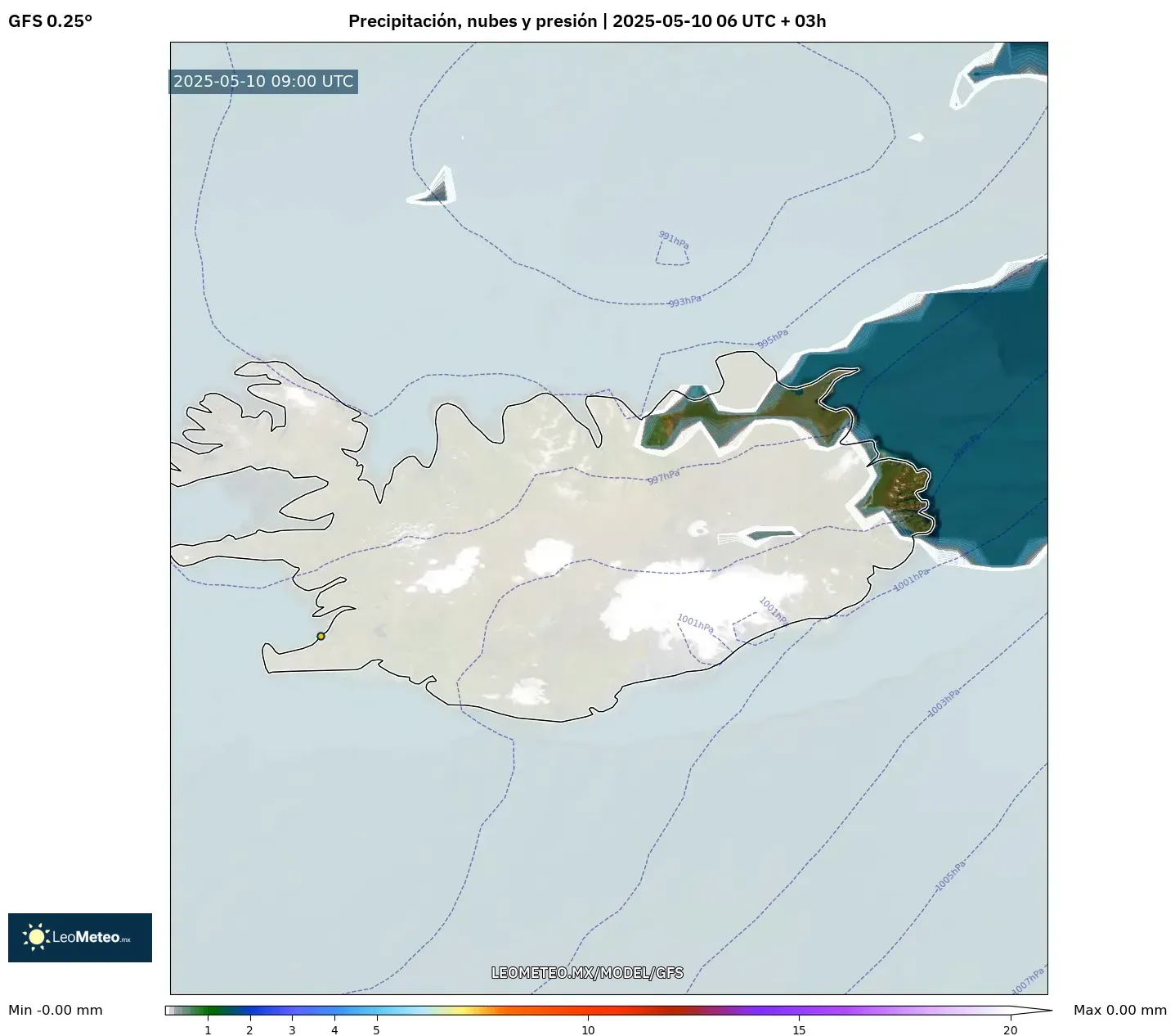 GFS - Argentina, Precipitación, nubes y presión GFS - Argentina, Precipitación, nubes y presión