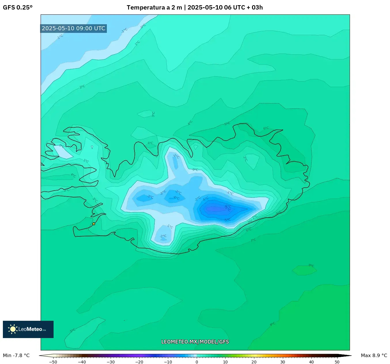 GFS - Argentina, Temperatura a 2 m GFS - Argentina, Temperatura a 2 m