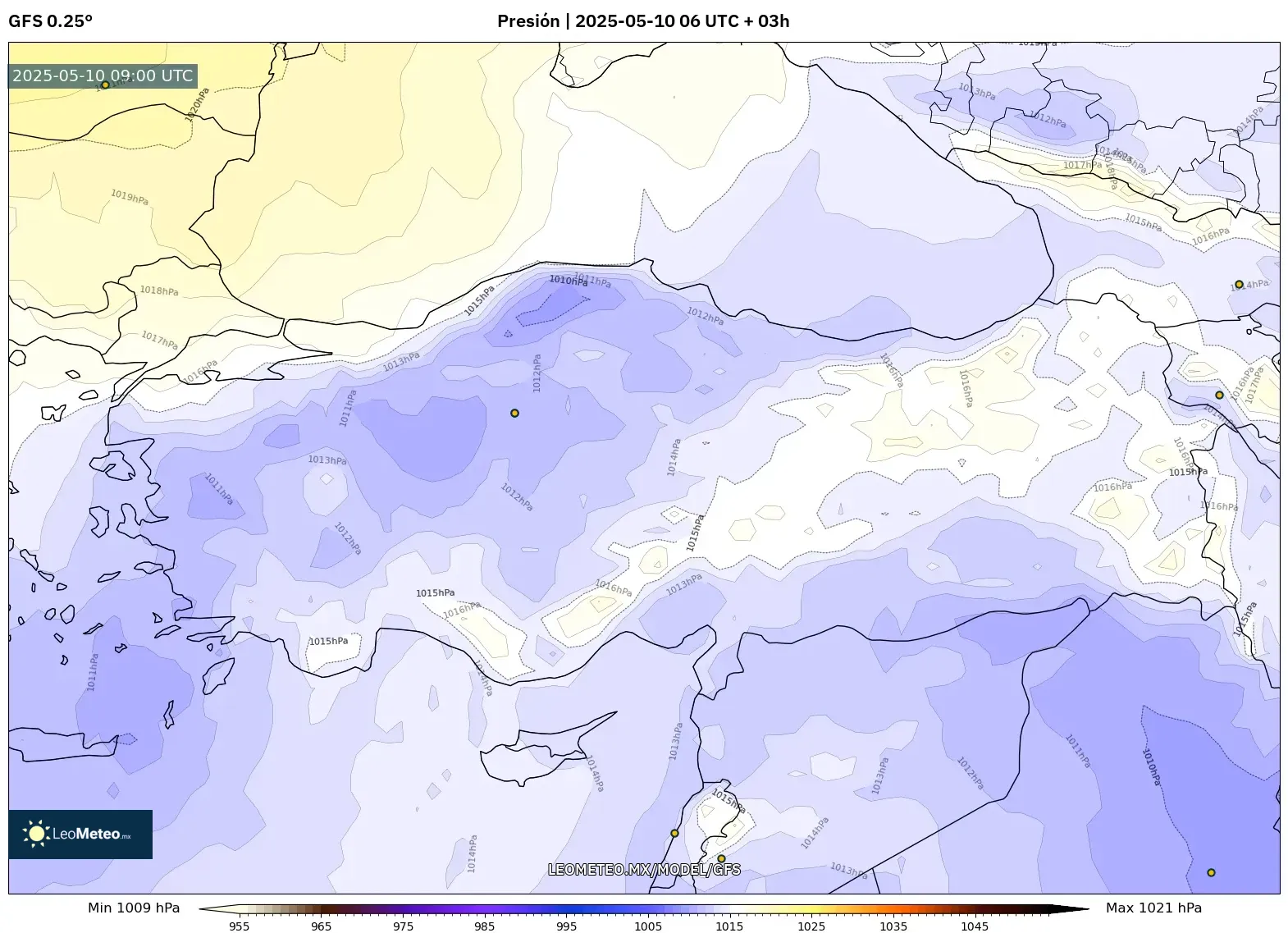 GFS - Turquía, Presión GFS - Turquía, Presión