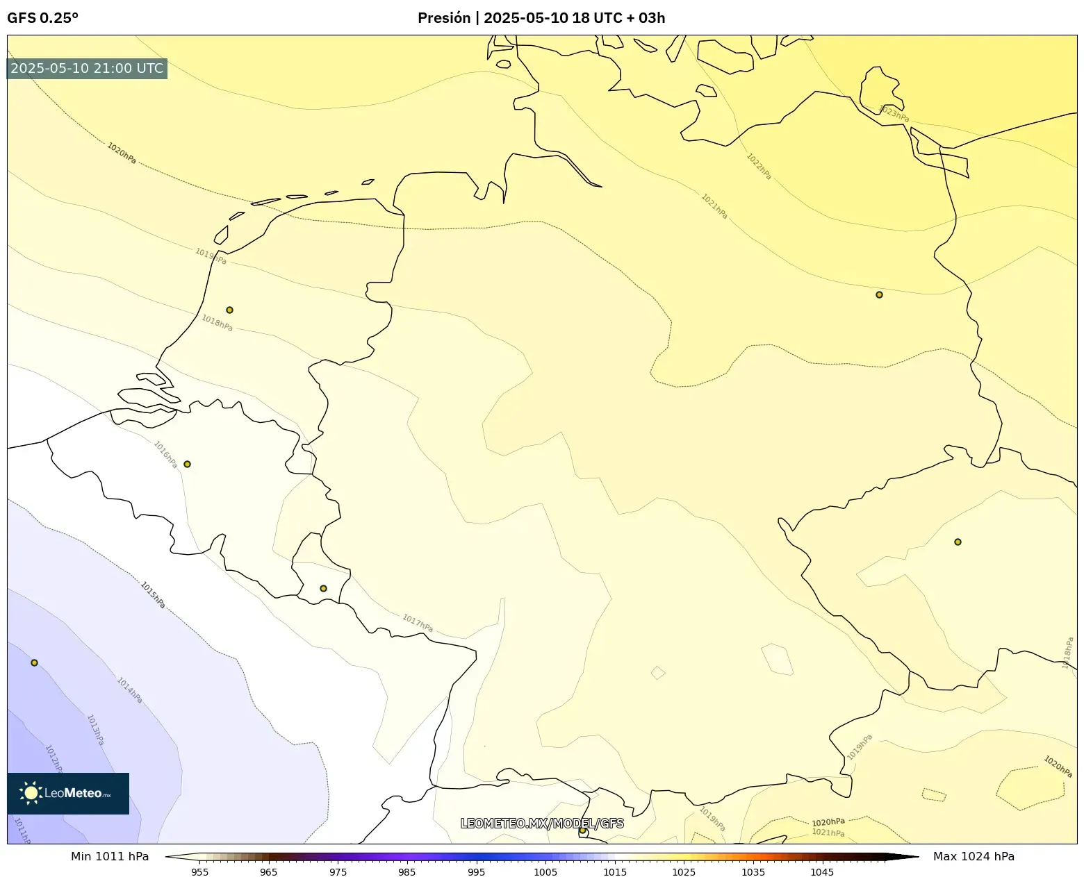 GFS - Alemania, Presión GFS - Alemania, Presión