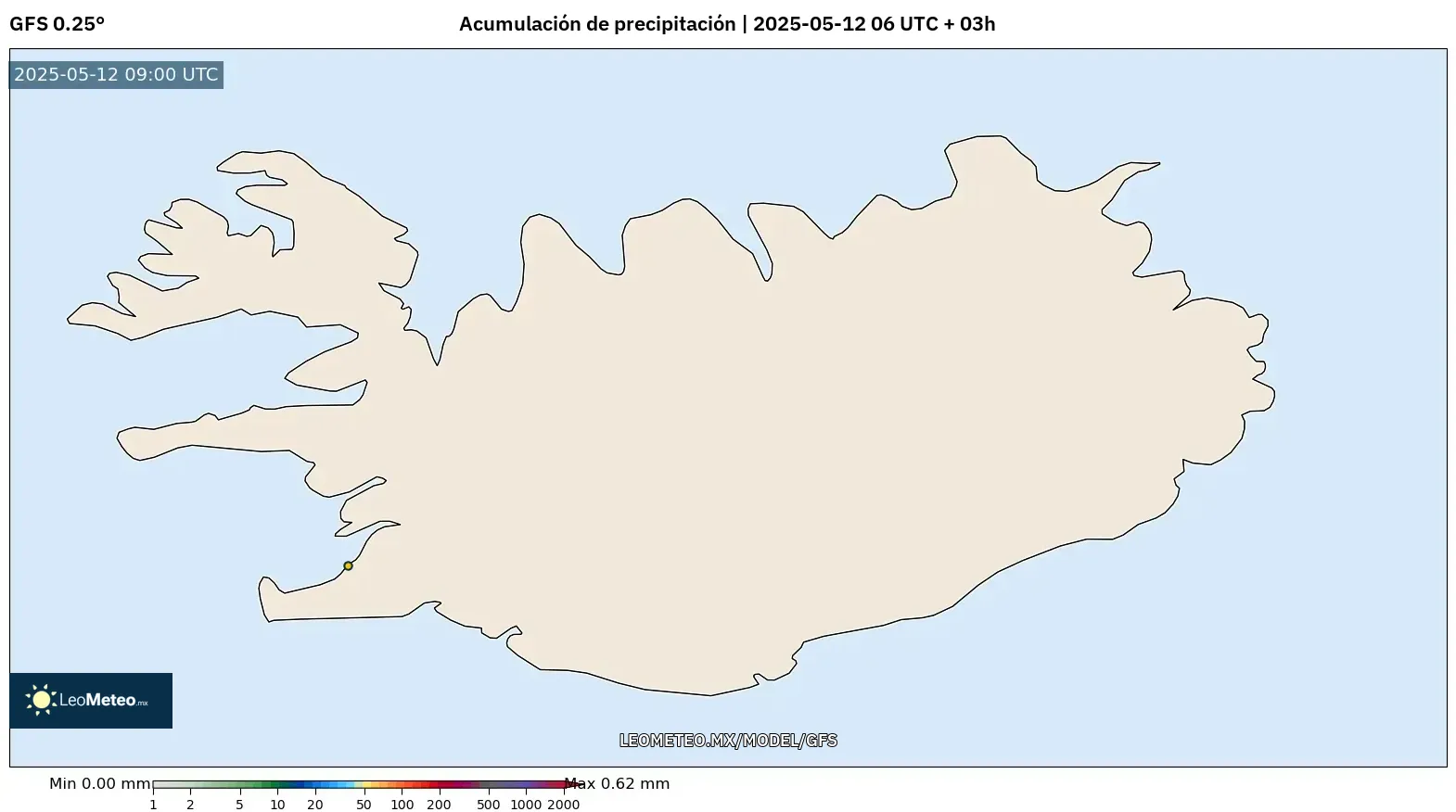 GFS - Islandia, Acumulación de precipitación GFS - Islandia, Acumulación de precipitación
