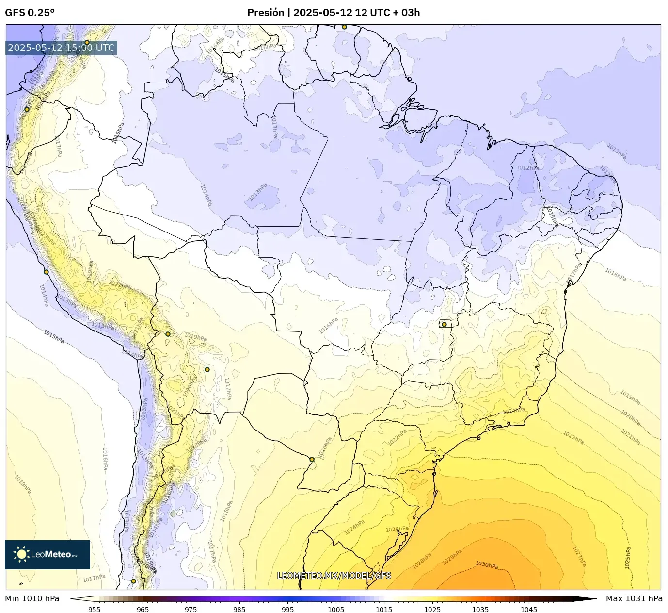 GFS - Brasil, Presión GFS - Brasil, Presión