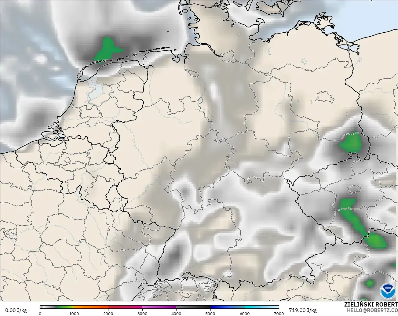 GFS modelo - Alemania, CAPE