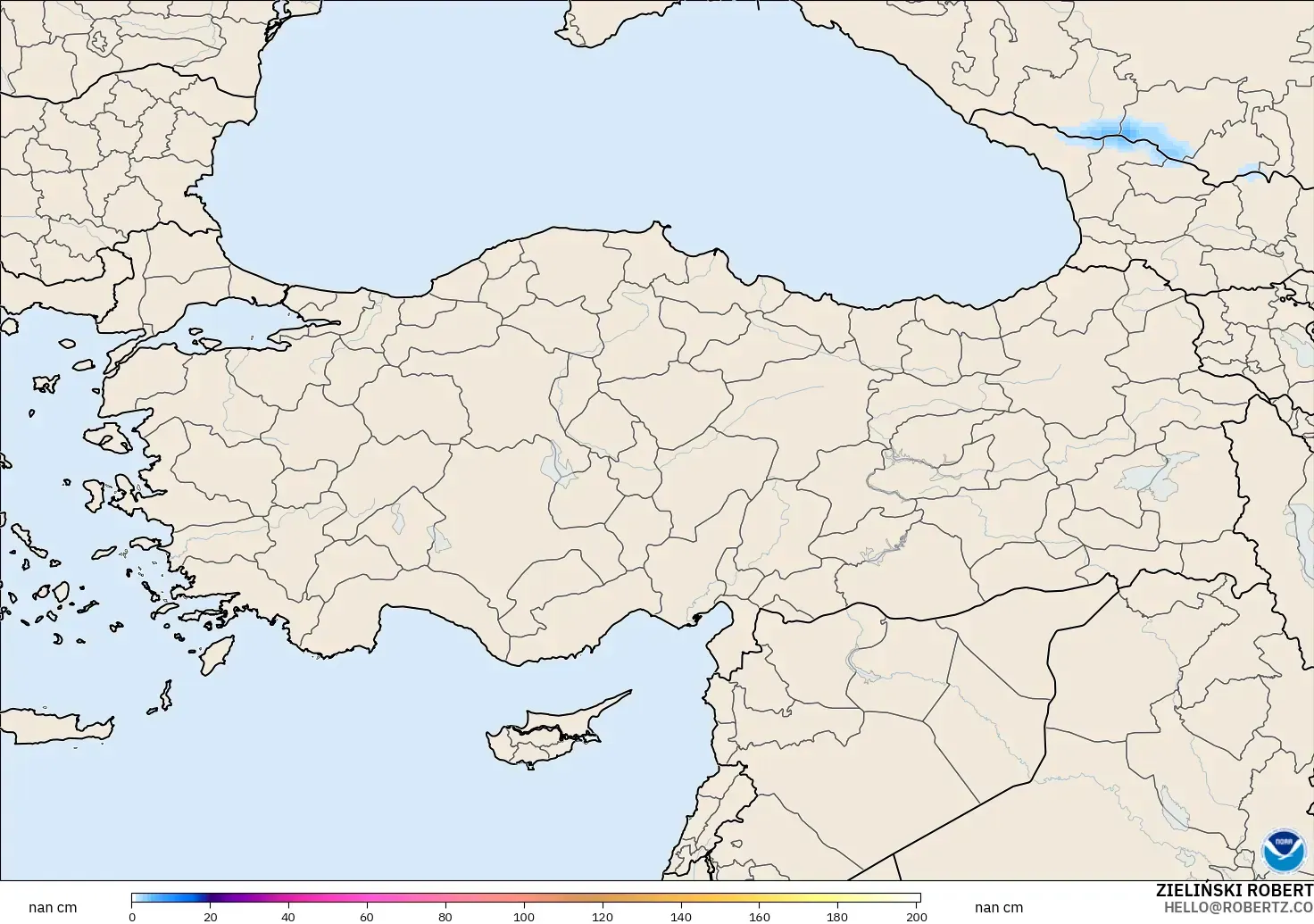 GFS modelo - Turquía, Profundidad de nieve
