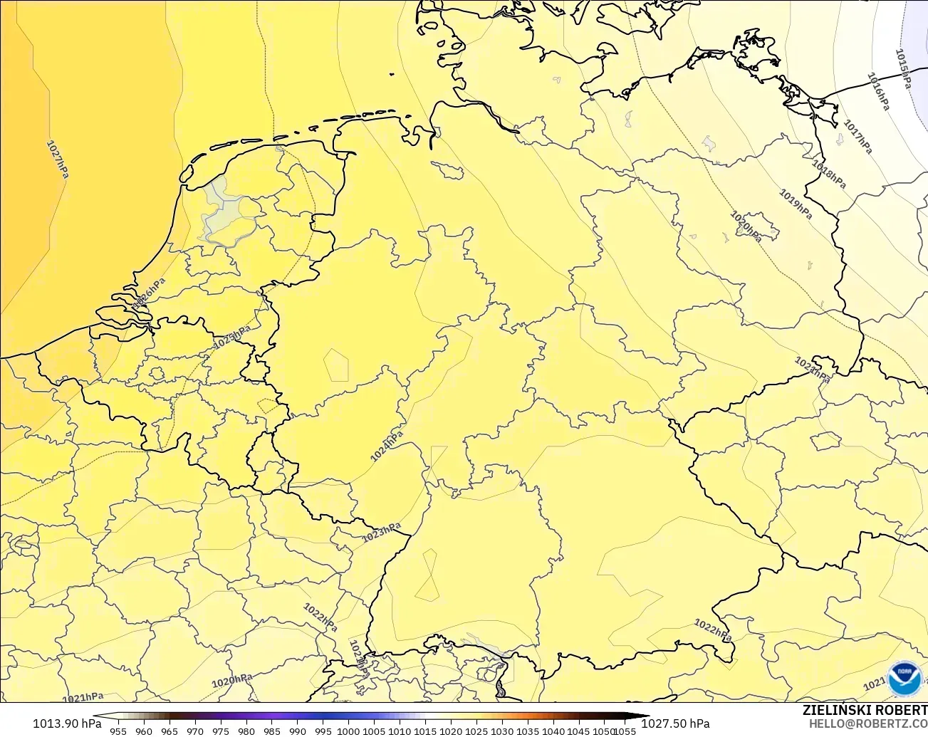 GFS modelo - Alemania, Presión