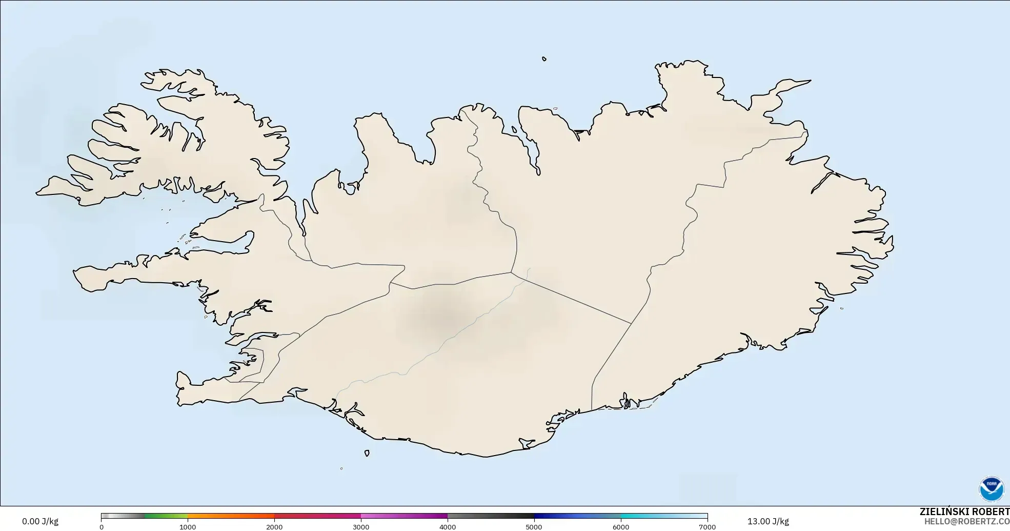 GFS modelo - Islandia, CAPE