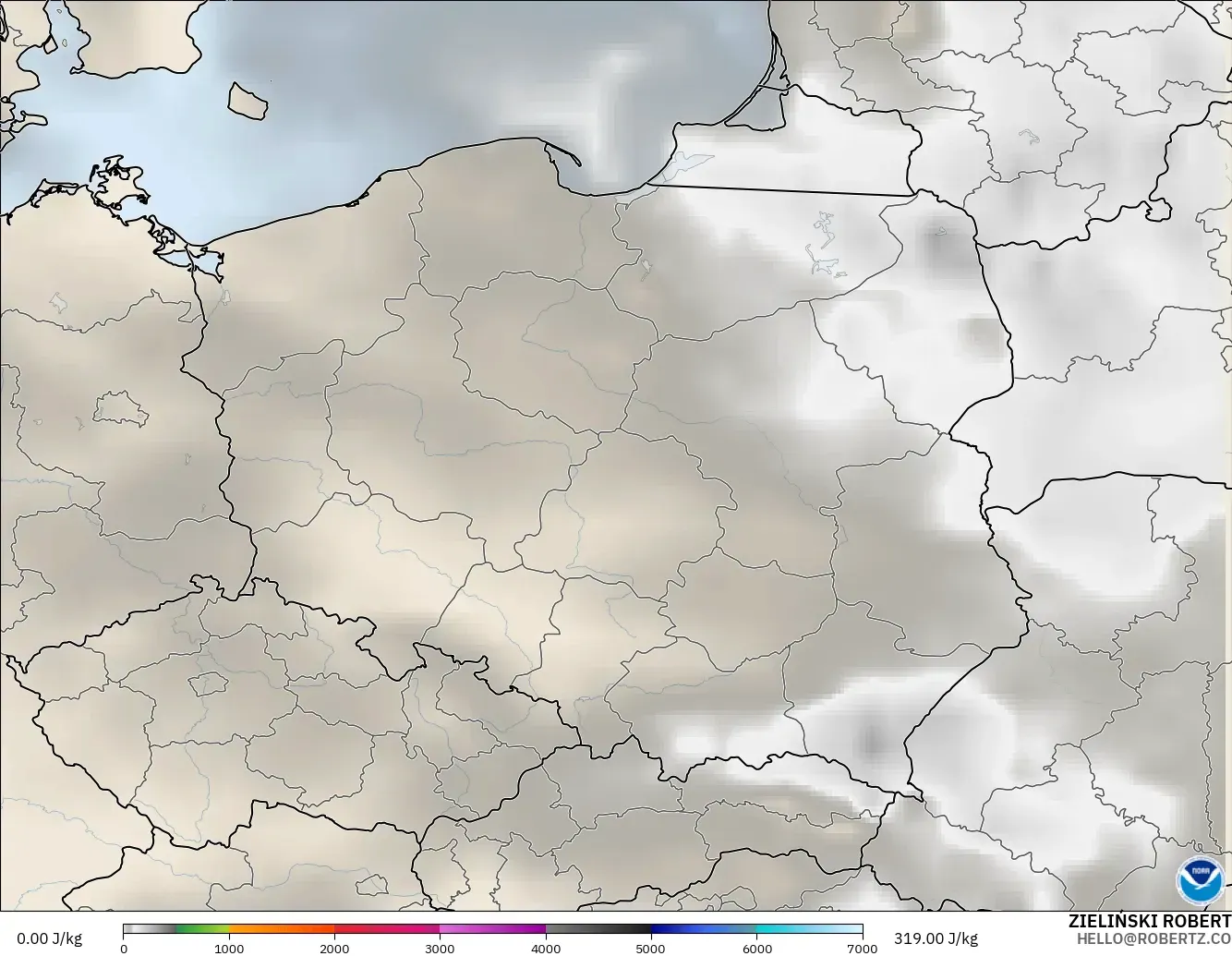 GFS modelo - Polonia, CAPE