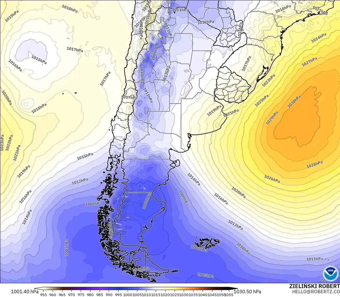 GFS modelo - Argentina, Presión