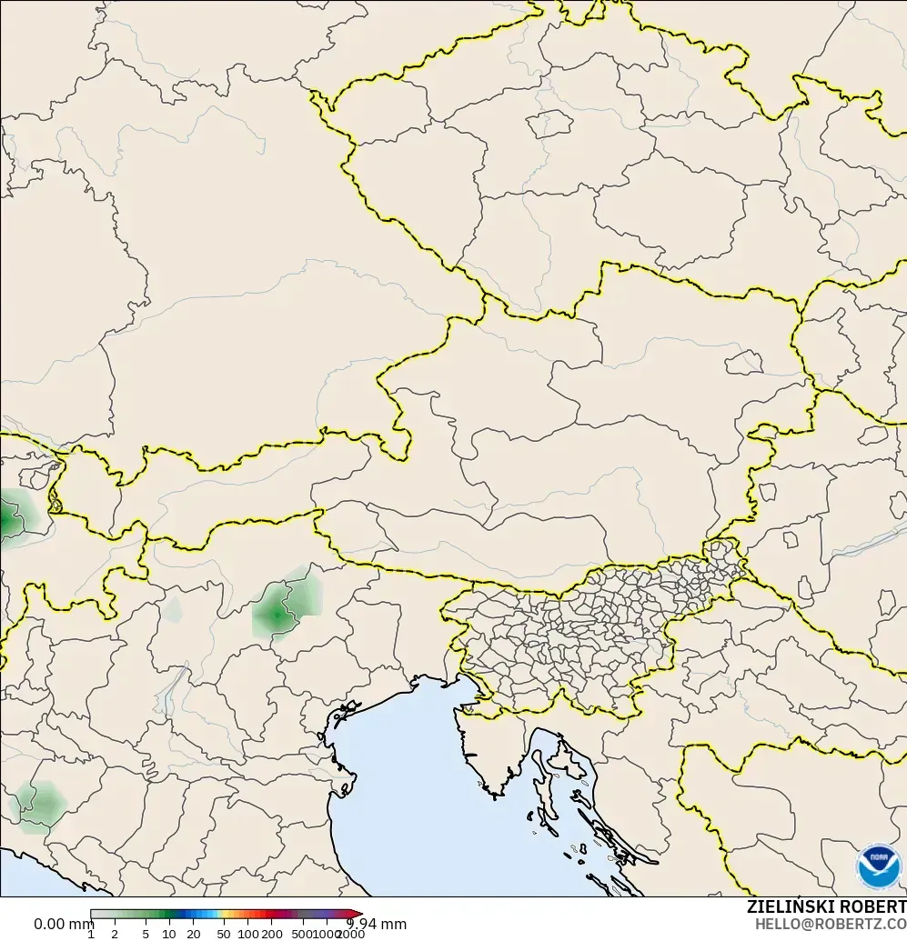 GFS modelo - Austria, Acumulación de precipitación