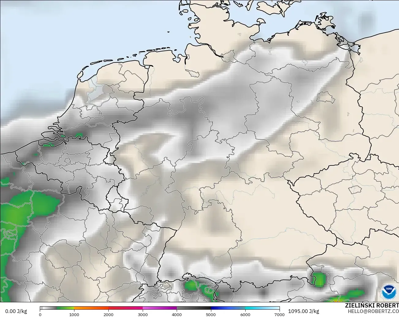 GFS modelo - Alemania, CAPE