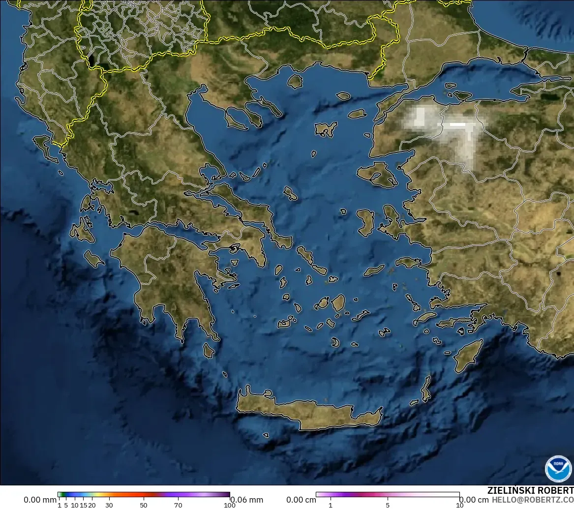 GFS modelo - Grecia, Precipitación, nubes y presión