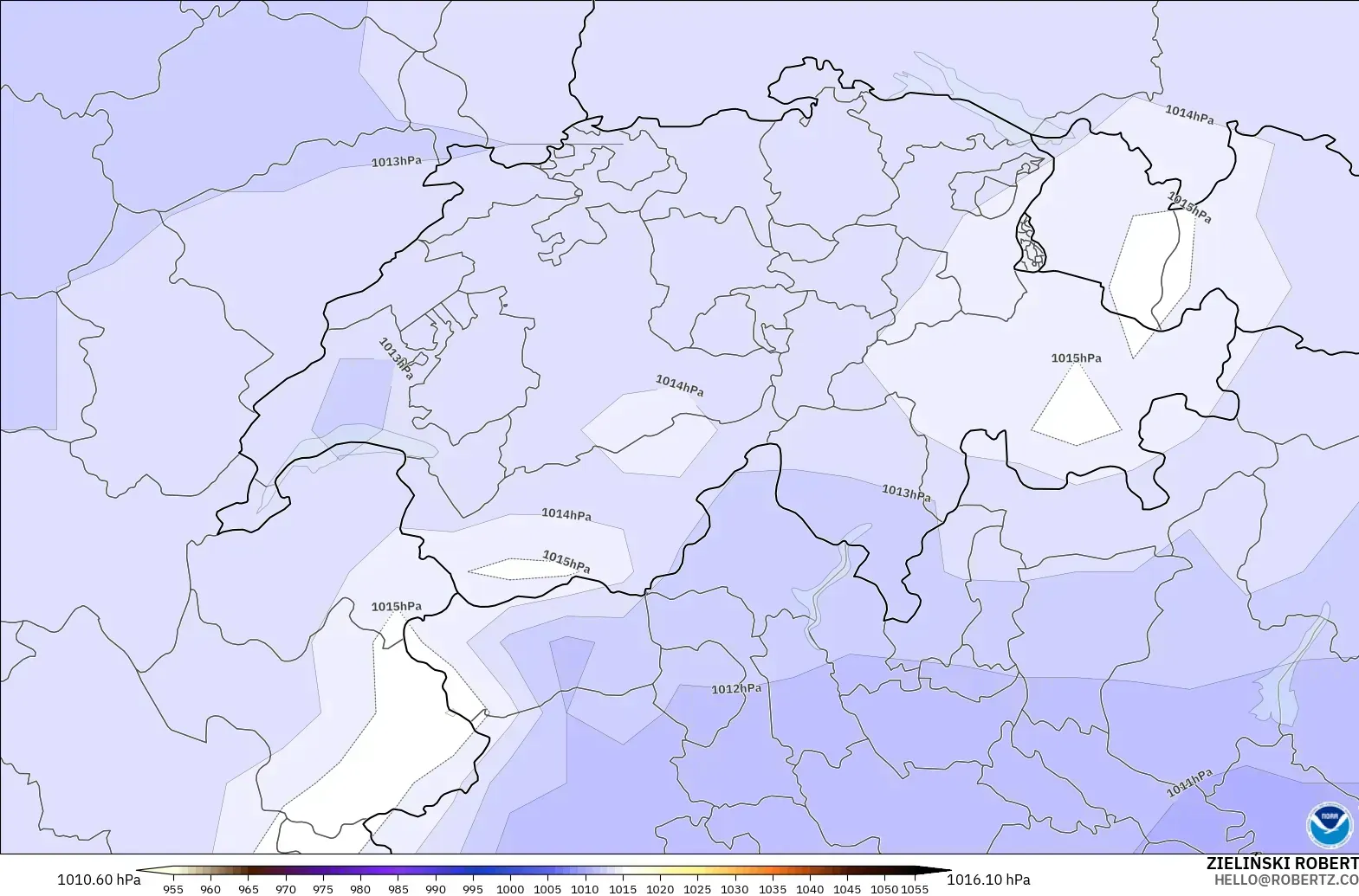GFS modelo - Suiza, Presión
