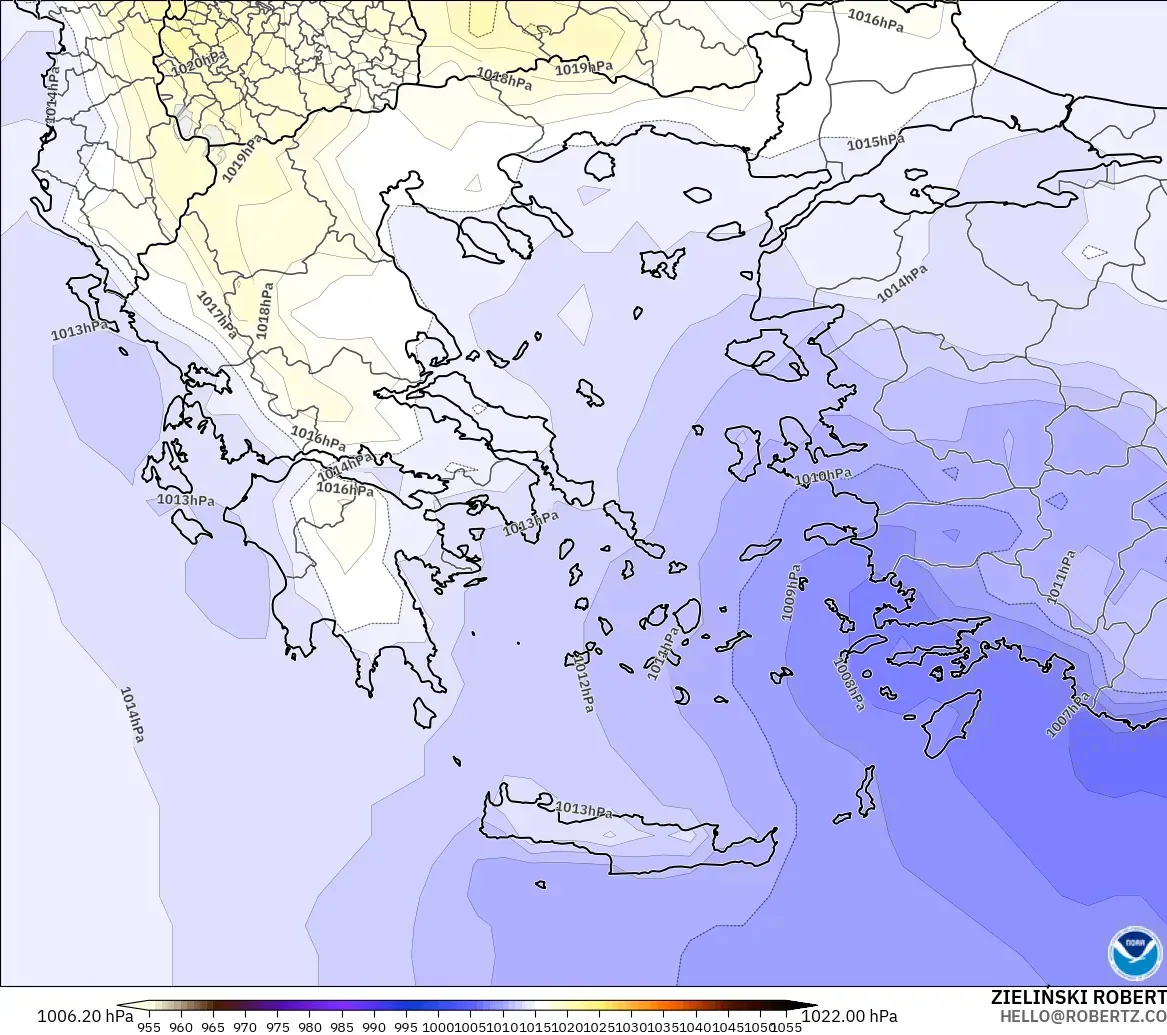 GFS modelo - Grecia, Presión