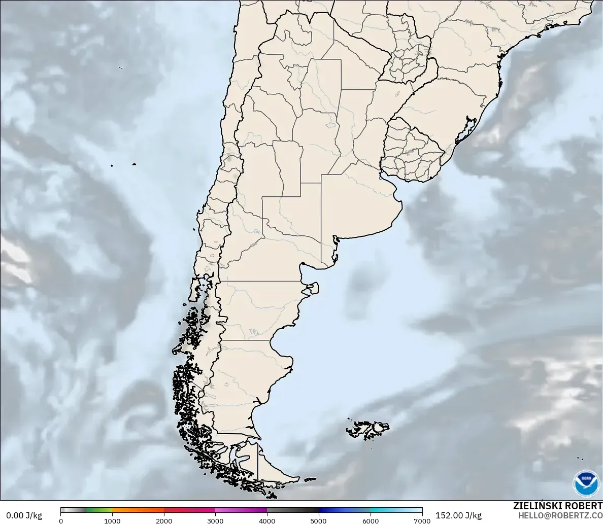 GFS modelo - Argentina, CAPE