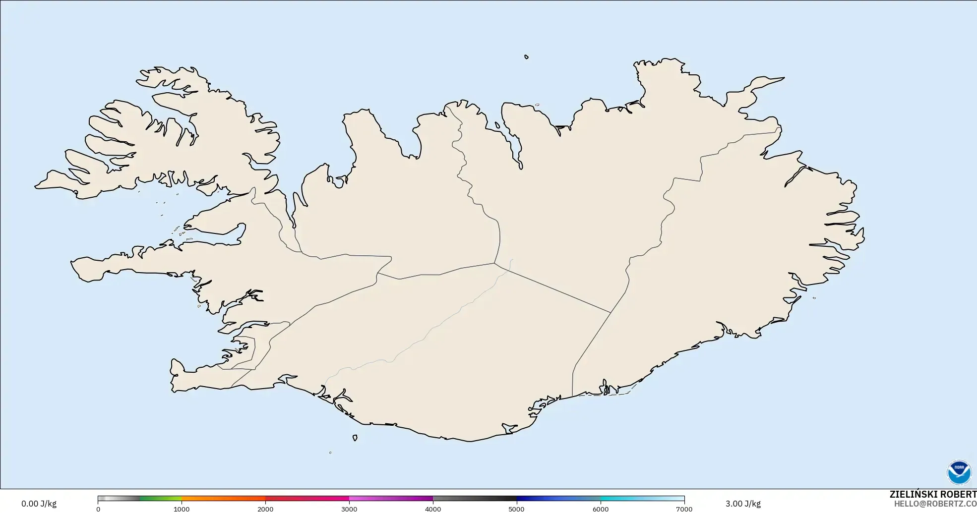 GFS modelo - Islandia, CAPE