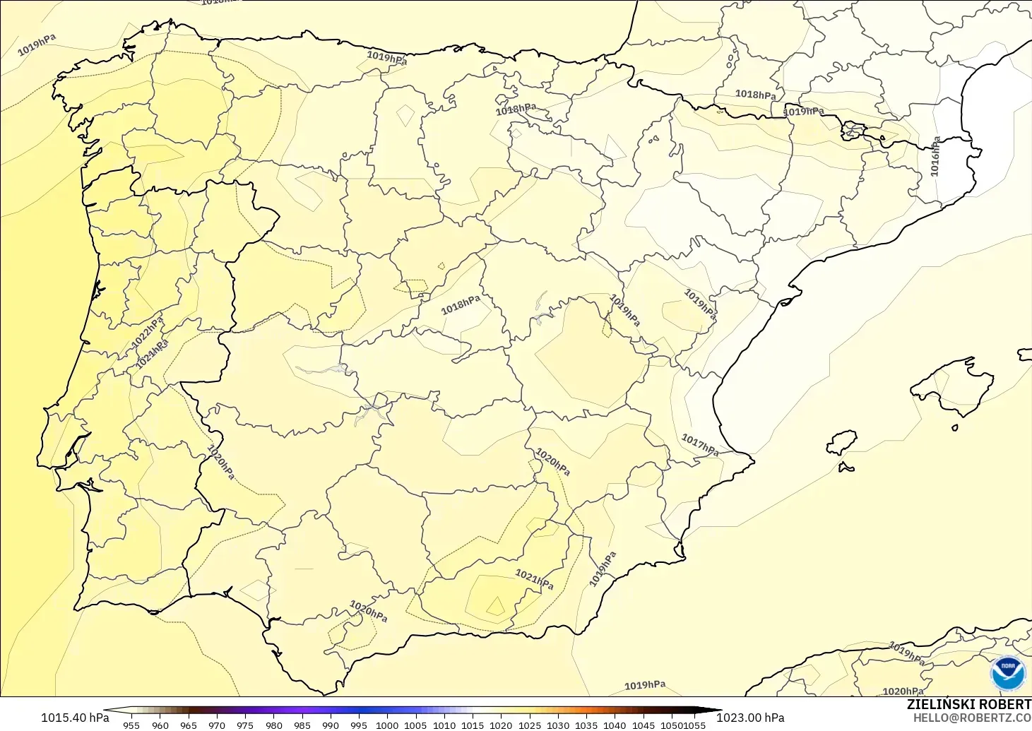 GFS modelo - España, Presión