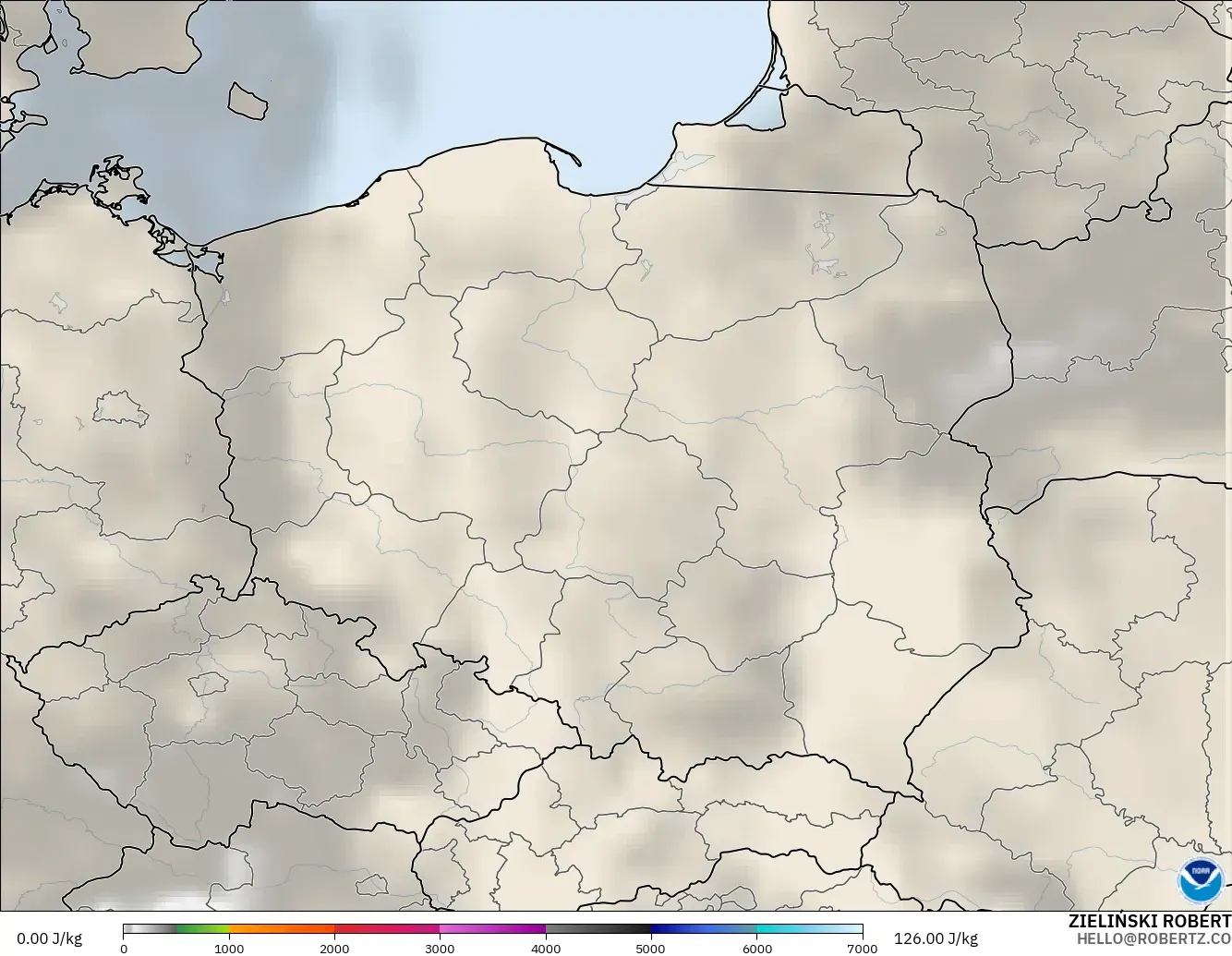 GFS modelo - Polonia, CAPE