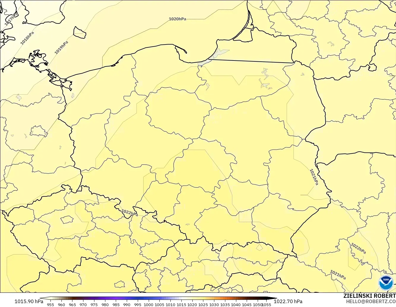 GFS modelo - Polonia, Presión