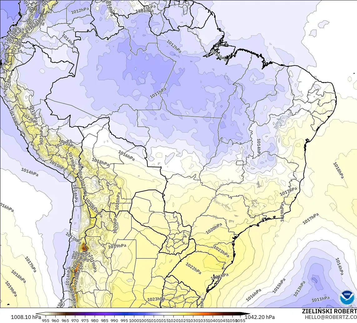 GFS modelo - Brasil, Presión