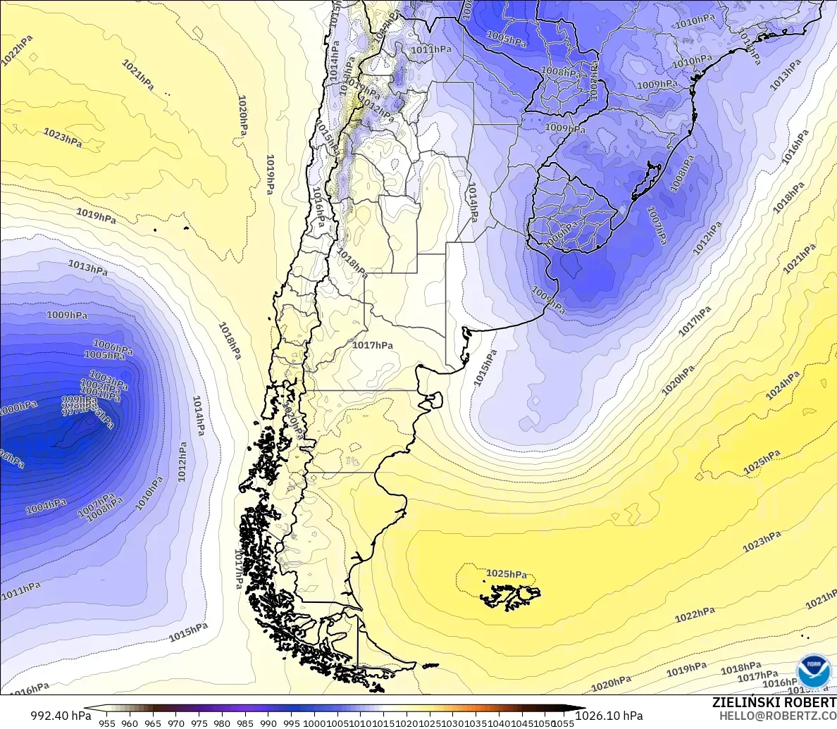 GFS modelo - Argentina, Presión