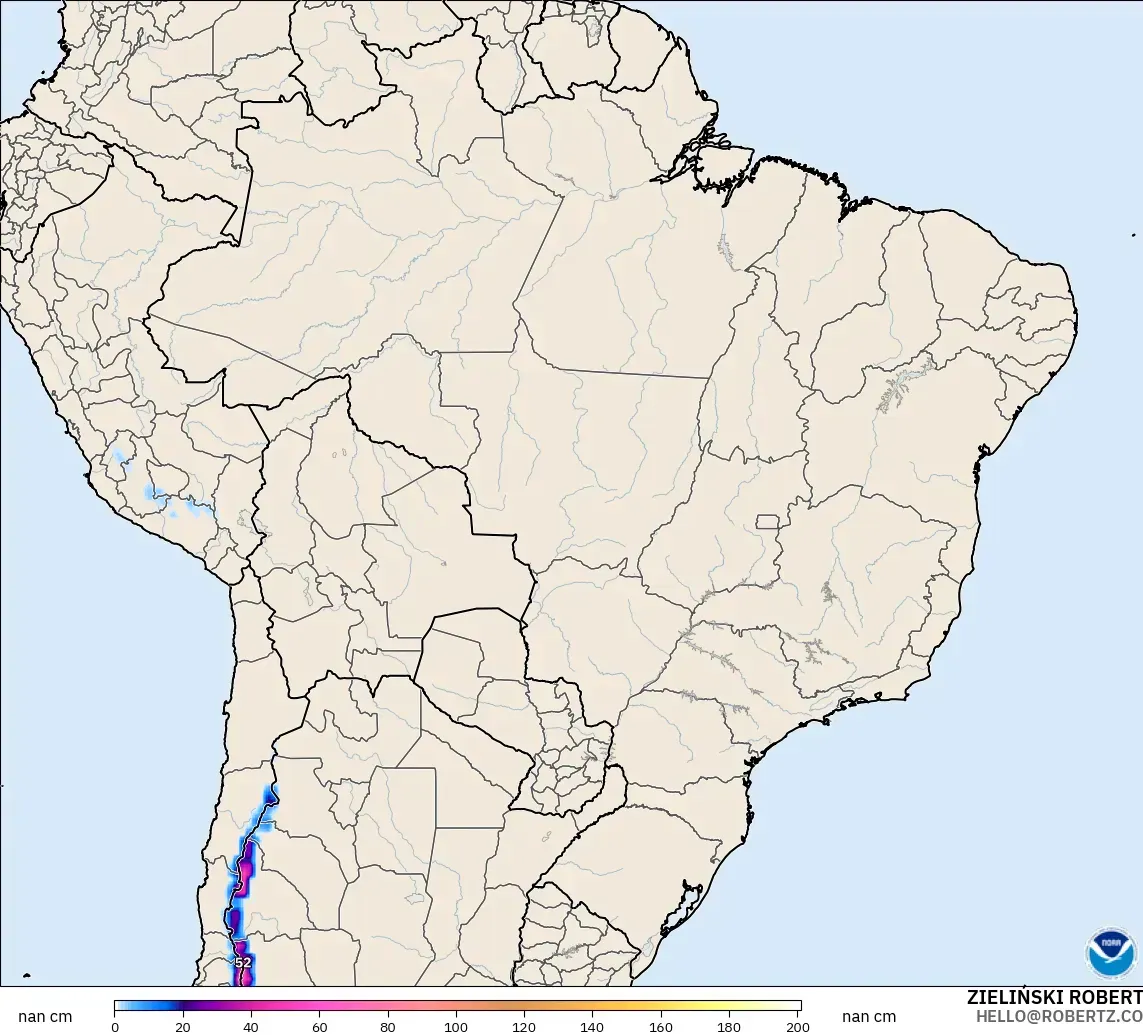 GFS modelo - Brasil, Profundidad de nieve