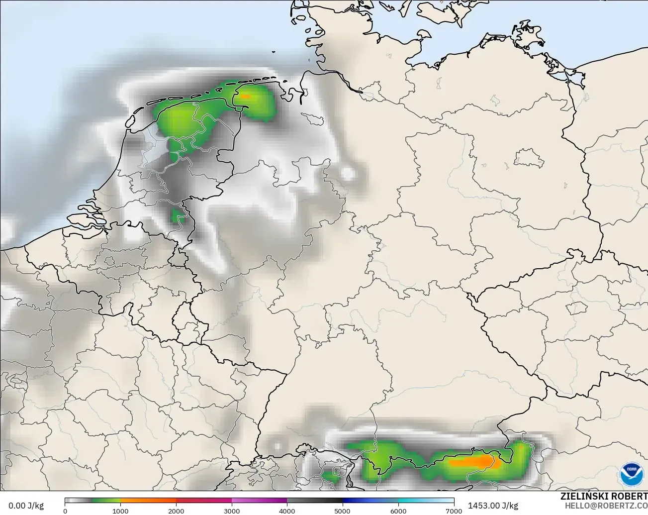 GFS modelo - Alemania, CAPE