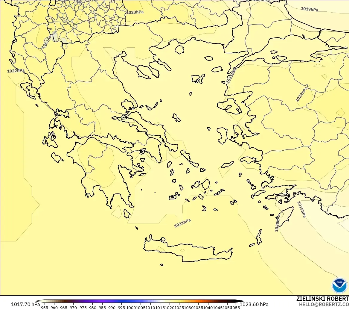 GFS modelo - Grecia, Presión
