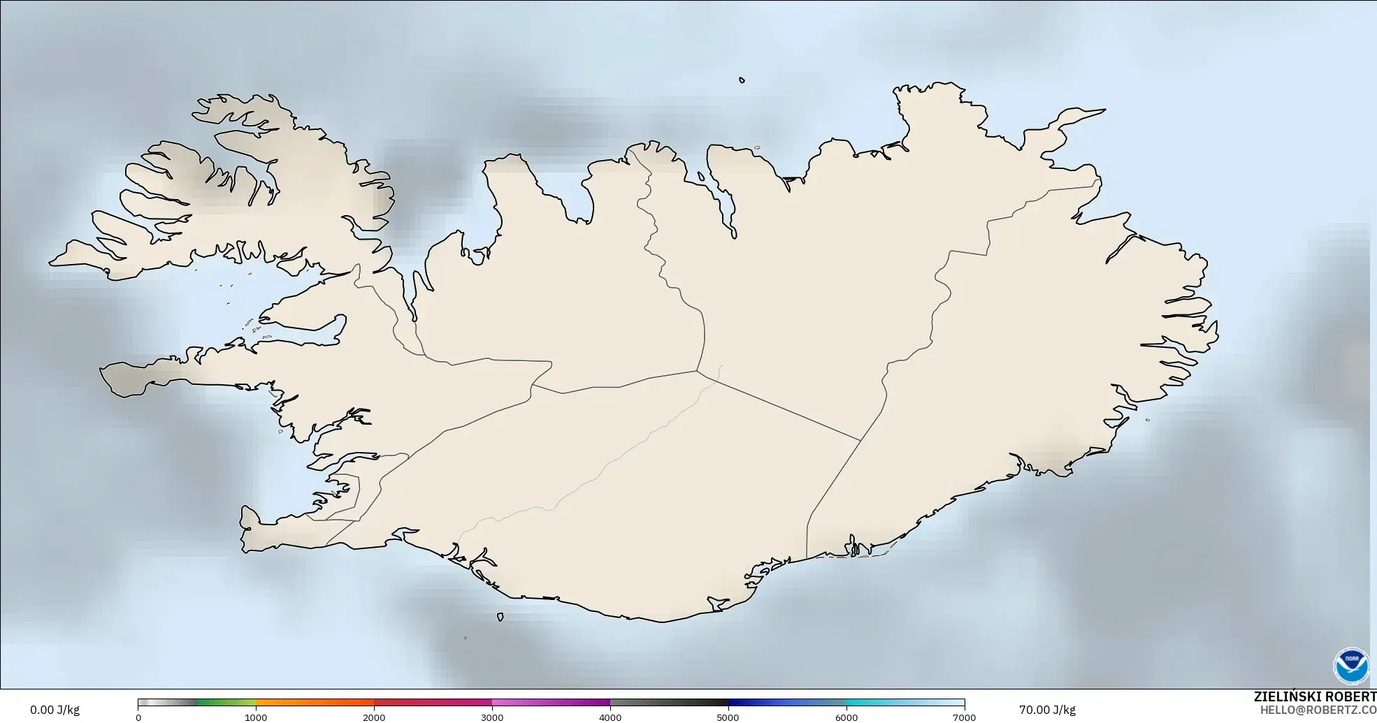 GFS modelo - Islandia, CAPE