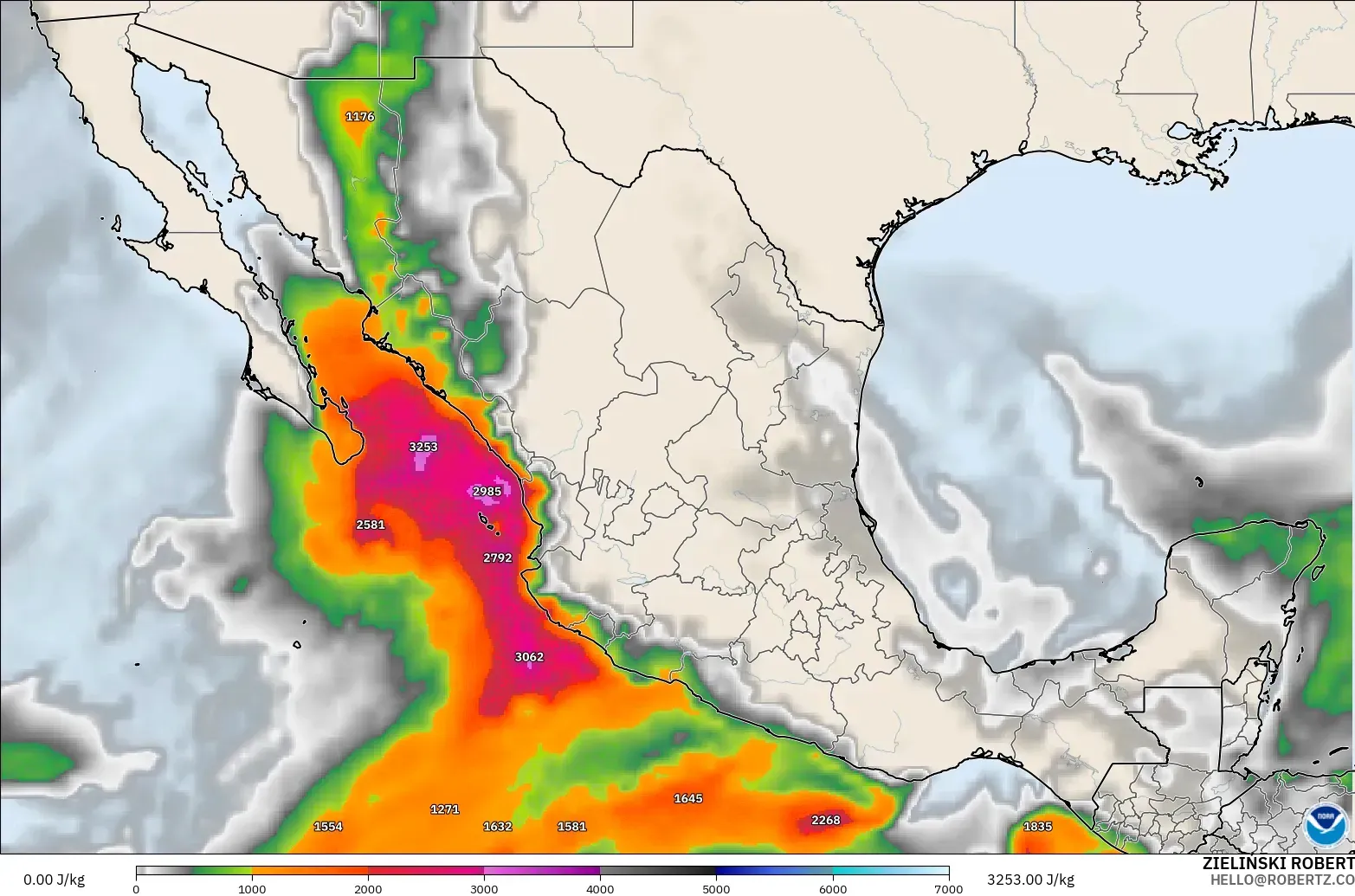 GFS modelo - México, CAPE
