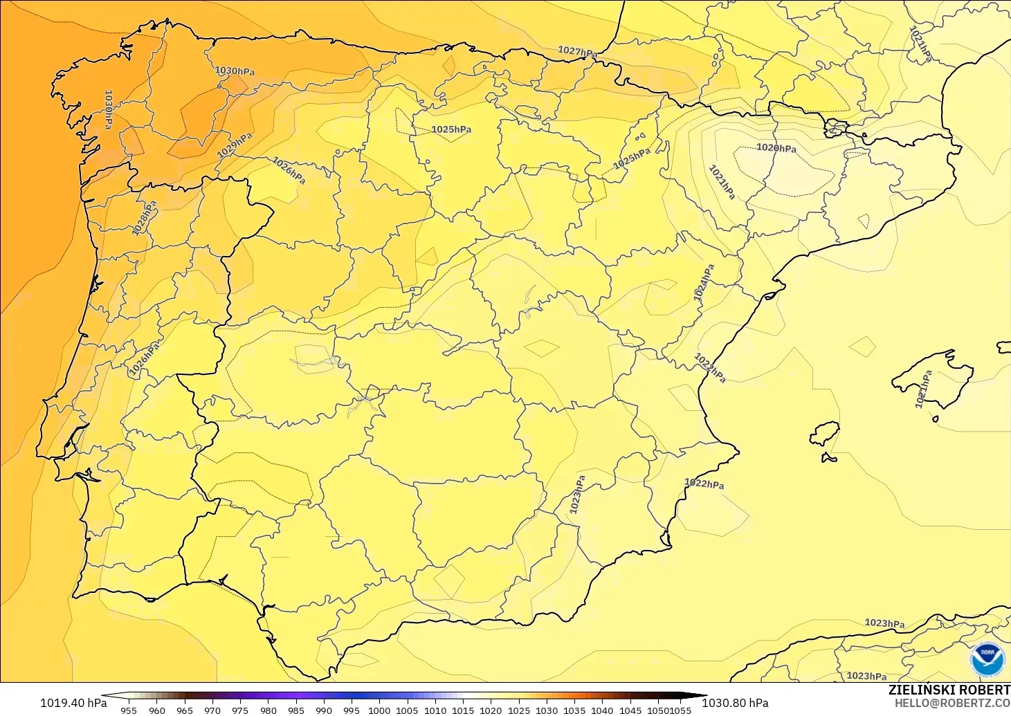 GFS modelo - España, Presión