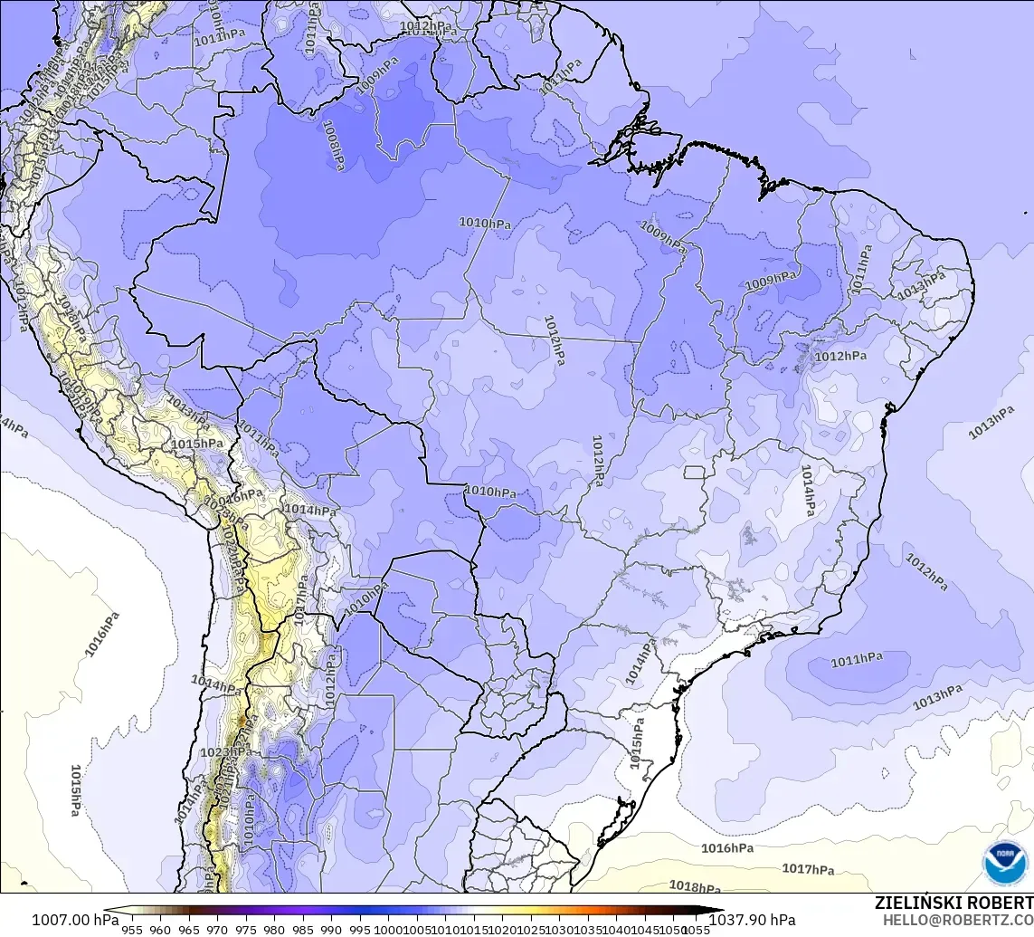 GFS modelo - Brasil, Presión