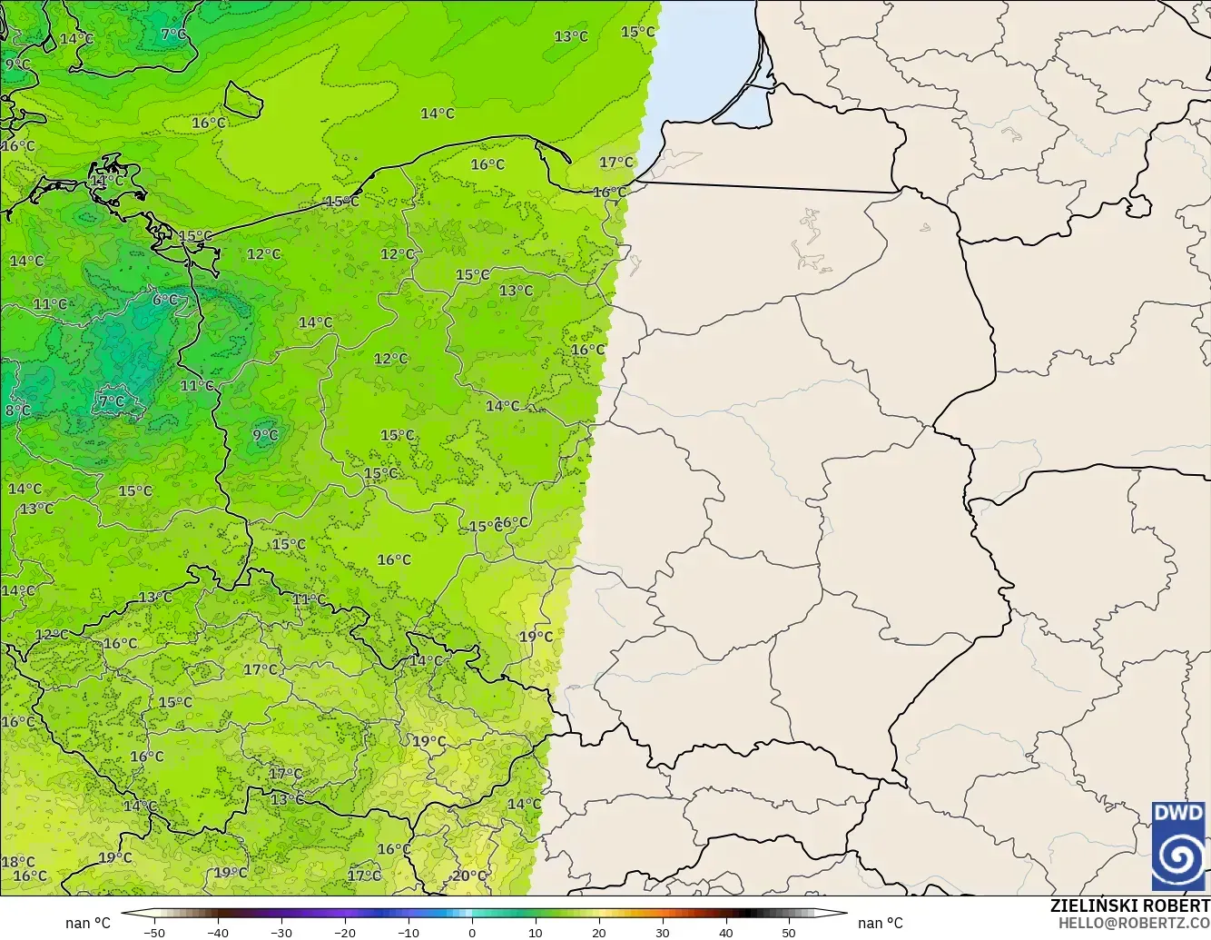 ICON Alemania 2 km modelo - Polonia, Punto de rocío a 2 m