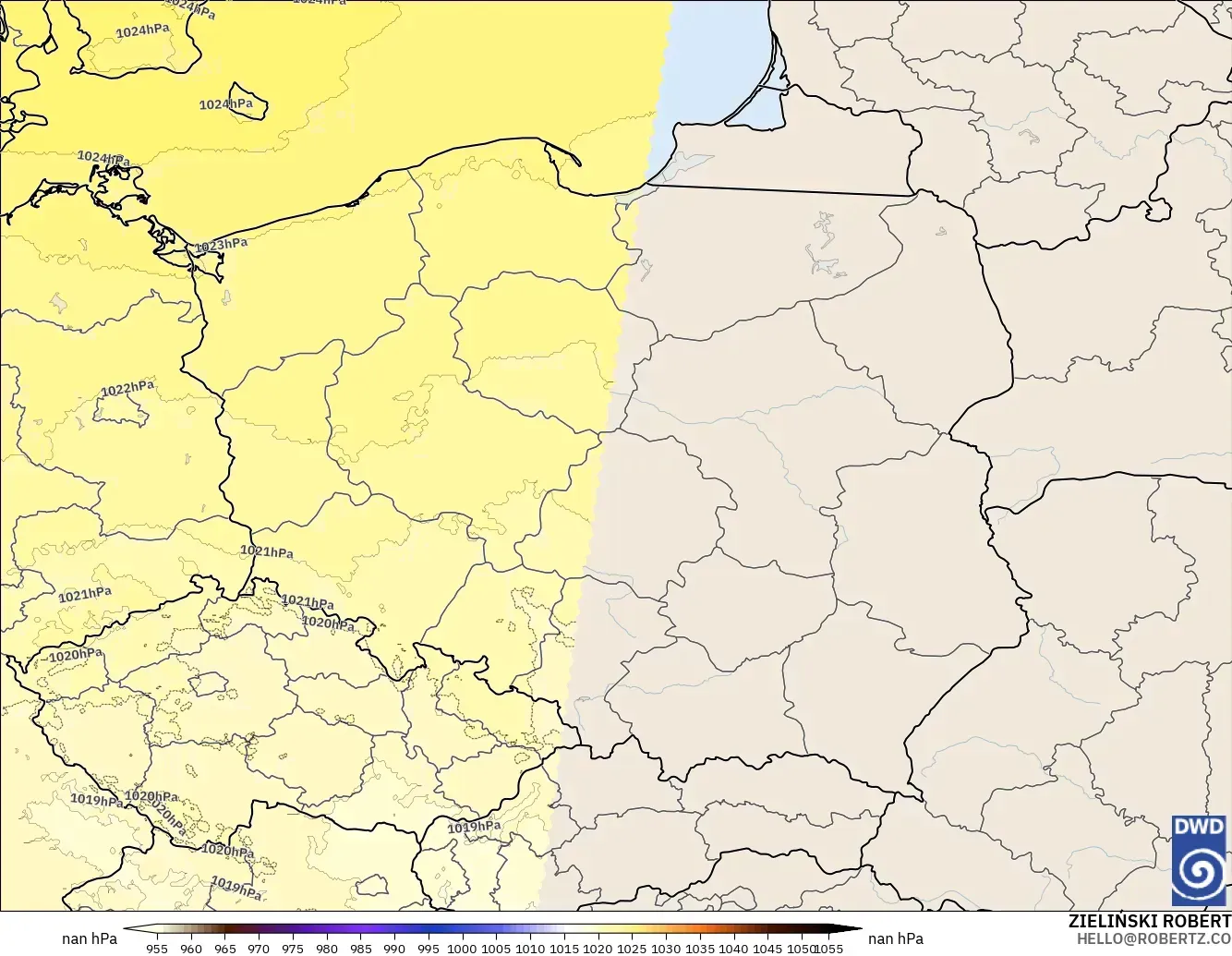 ICON Alemania 2 km modelo - Polonia, Presión