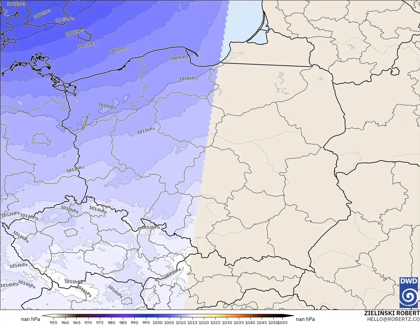ICON Alemania 2 km modelo - Polonia, Presión