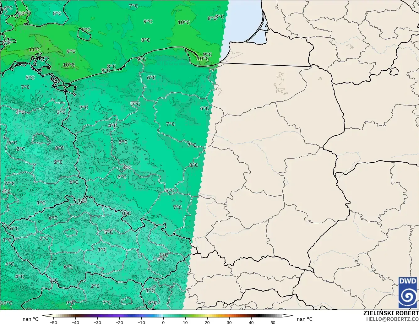 ICON Alemania 2 km modelo - Polonia, Punto de rocío a 2 m