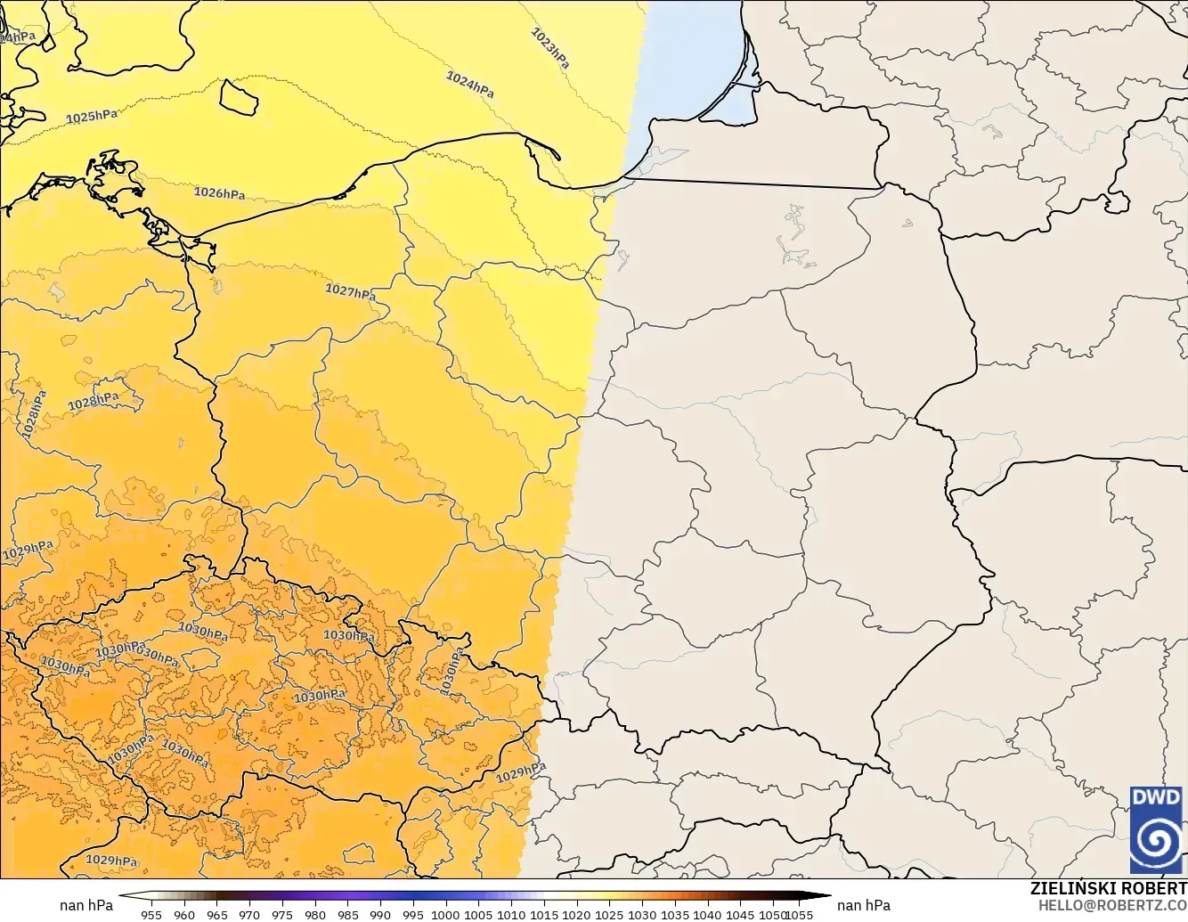 ICON Alemania 2 km modelo - Polonia, Presión