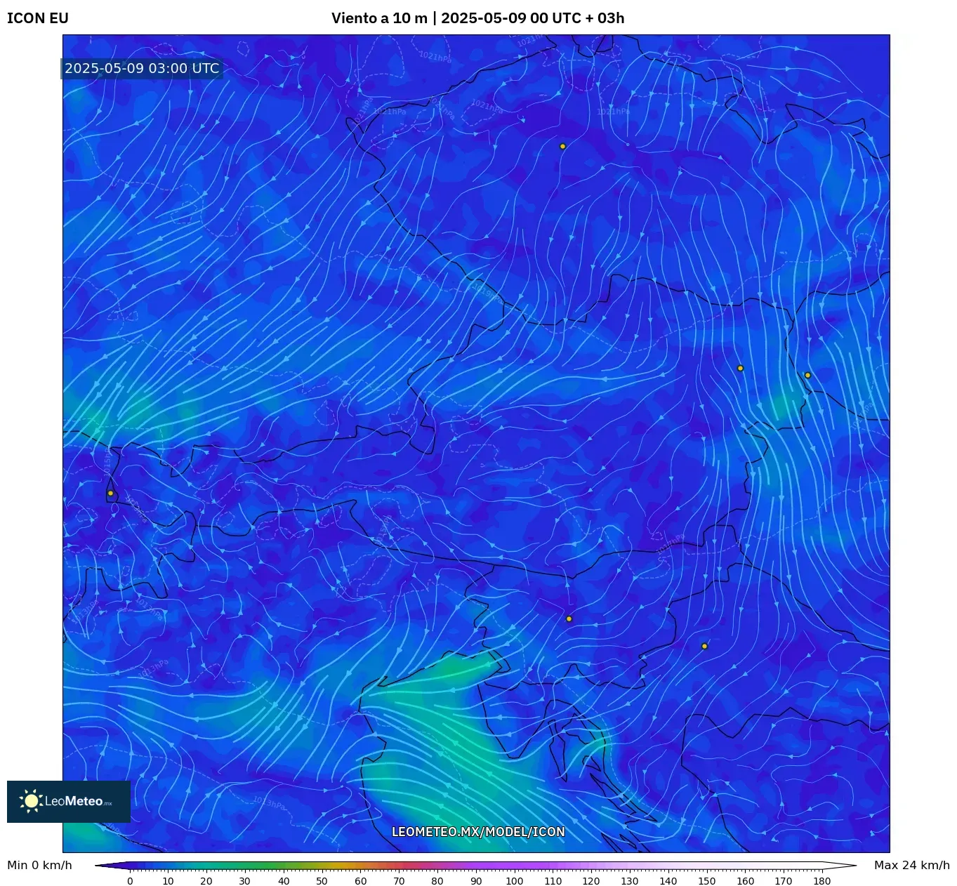 ICON - Austria, Viento a 10 m ICON - Austria, Viento a 10 m