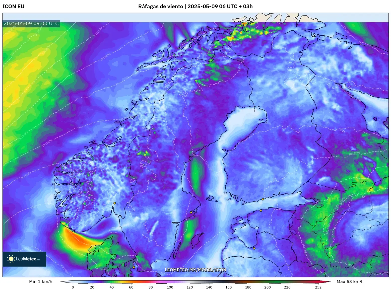 ICON - Escandinavia, Ráfagas de viento ICON - Escandinavia, Ráfagas de viento